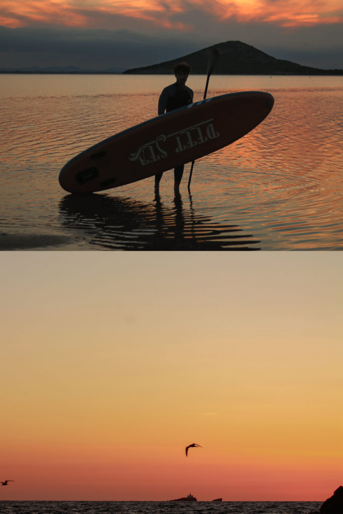 Atardecer con tabla de Paddle Surf